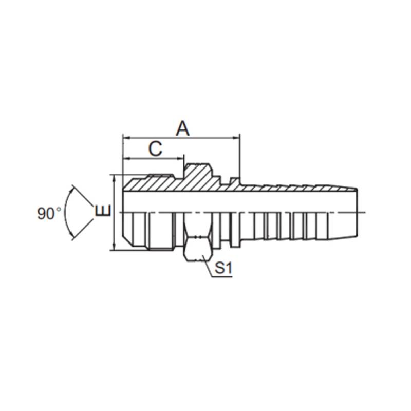 SAE MALE 90° CONE SAE J513