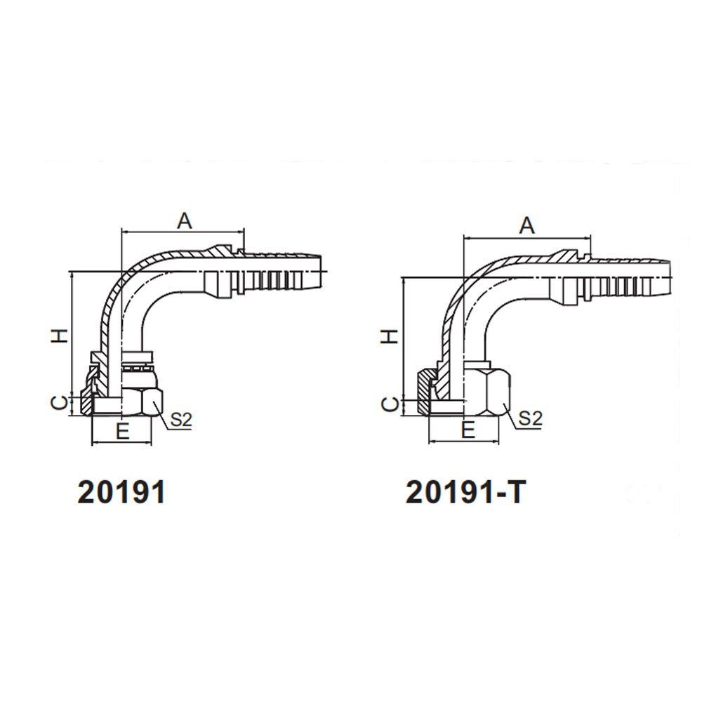 90°METRIC FEMALE MULTISEAL