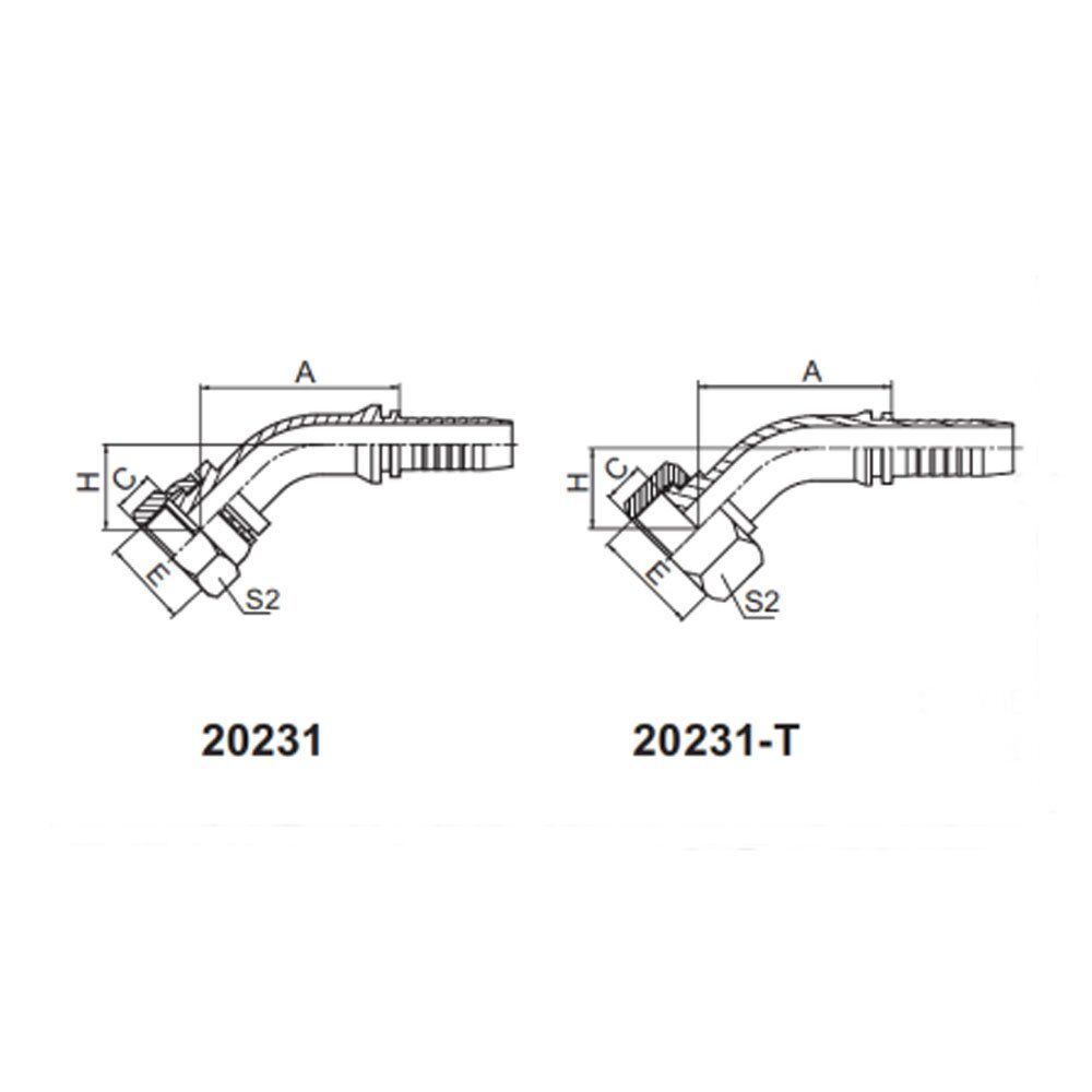 30° METRIC FEMALE FLAT SEAT REF. GB/T9065.3