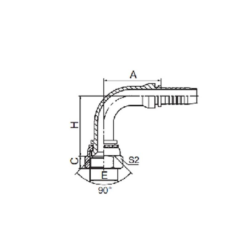 90° SAE FEMALE 90° CONE SEAT SAE J513