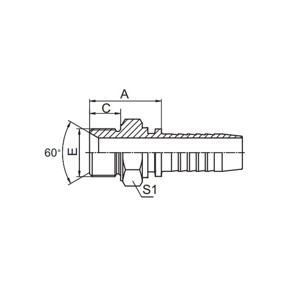 METRIC MALE 60° CONE SEAT