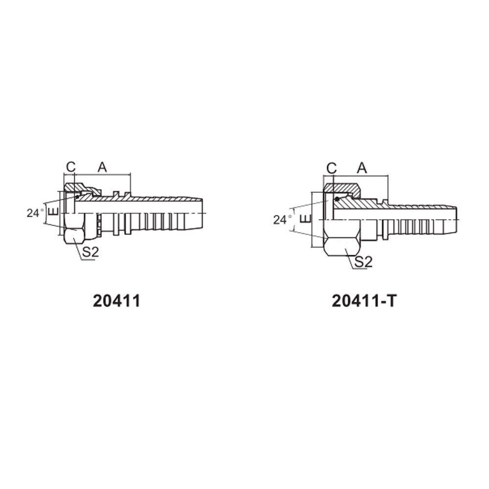 METRIC FEMALE 24° CONE O-RING L.T. ISO 12151-2-DIN 3865