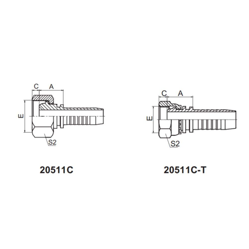 METRIC FEMALE 24° MULTISEAL H.T. DIN 3868